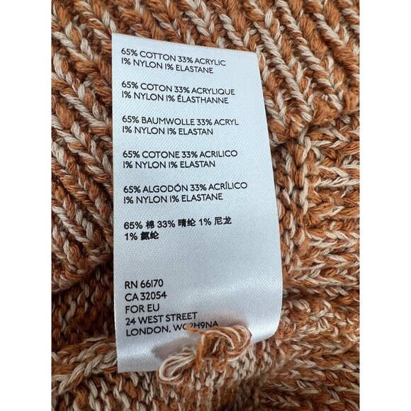 Anthropologie Carlotta Knit Pullover Sweater S Marled Brown Tie-Neck Polo Collar - Picture 5 of 11